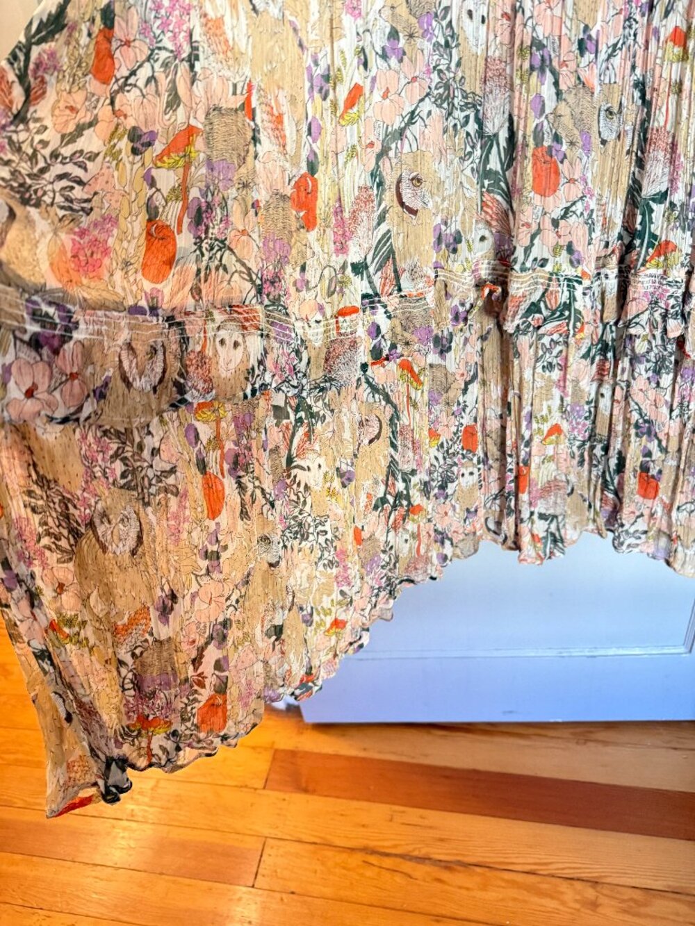 Anthropologie Marais Printed Chiffon Maxi Dress, Floral Print, Size 1X - Picture 8 of 9